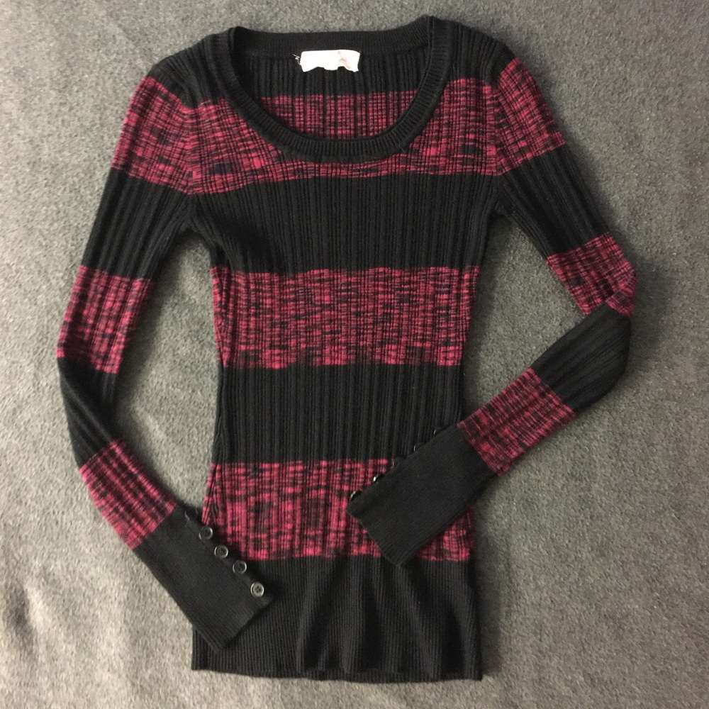 Pink Republic Striped Sweater Top Size M
